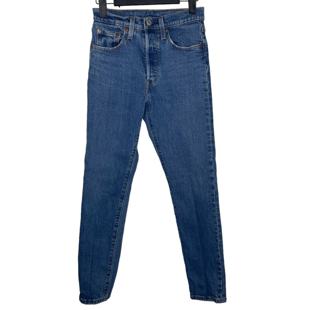 Levis 501 Skinny Jeans Womens 24 Blue High Rise Button Fly Denim 29502-0167